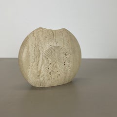 Modernist Travertine Marble VASE Element Fratelli Mannelli attrib., Italy, 1970s