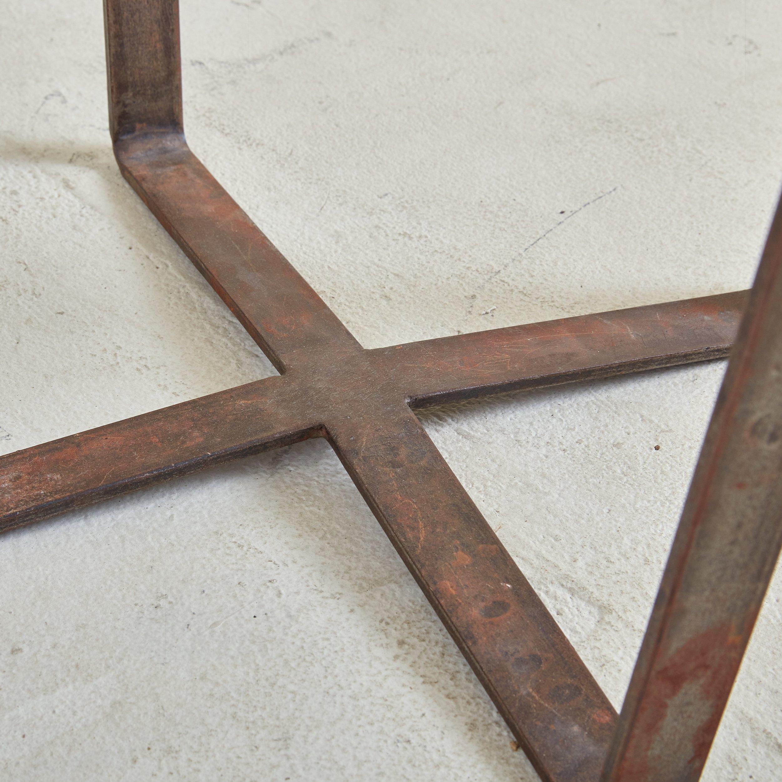 Modernist Travertine Occasional Table, France 1940s 1