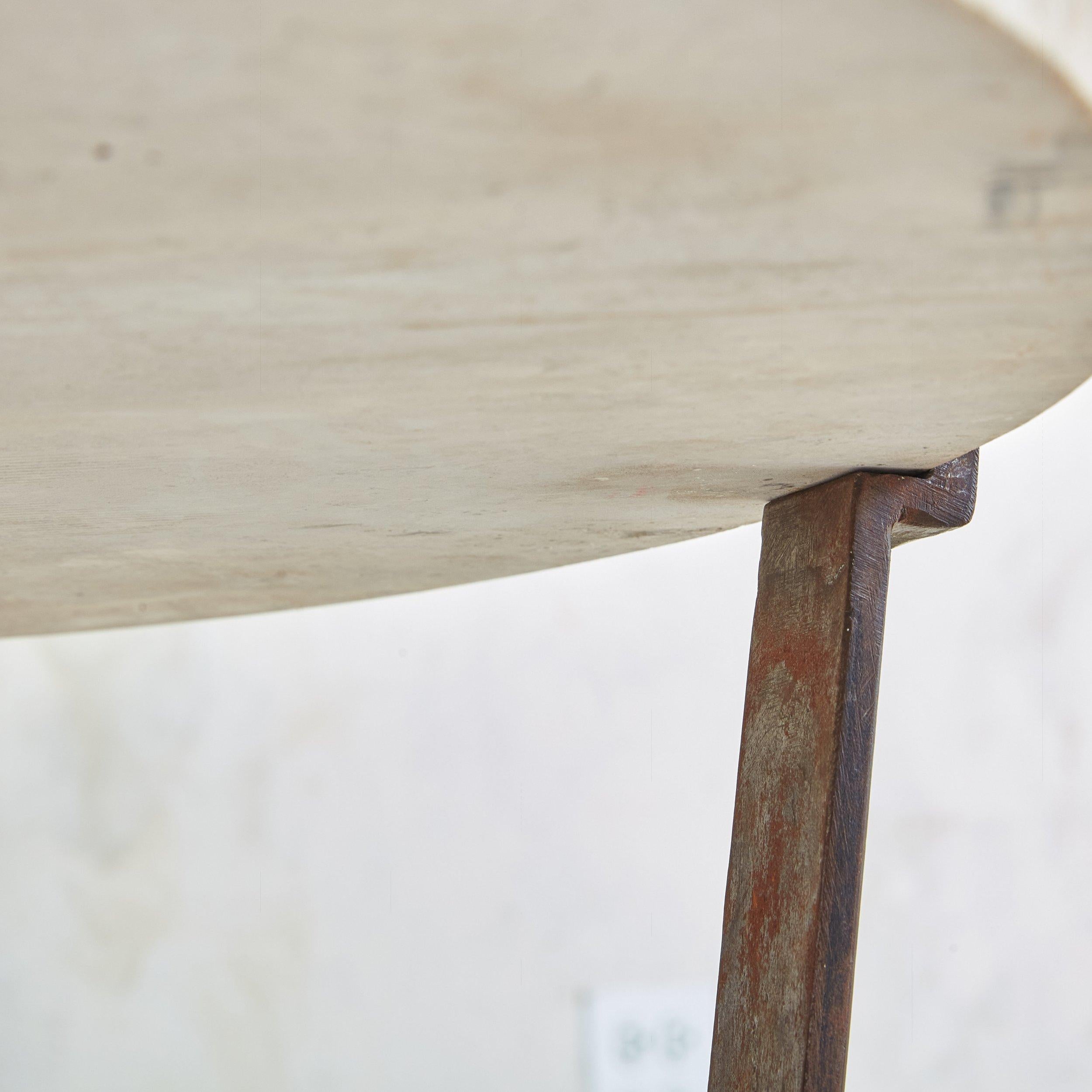 Modernist Travertine Occasional Table, France 1940s 2