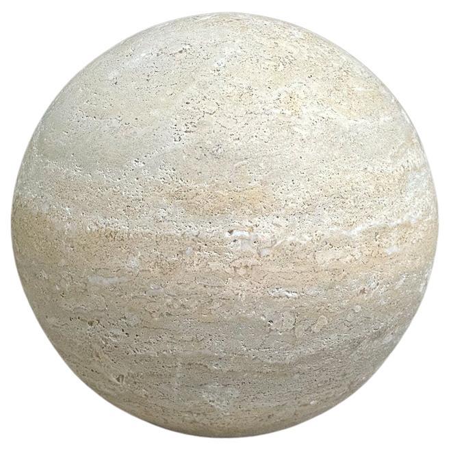 Modernist Travertine Sphere Sculpture, 1980's
