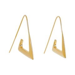 Modernist Triangle Hoop Earrings, 18 Carat Gold Plated Recycled Silver