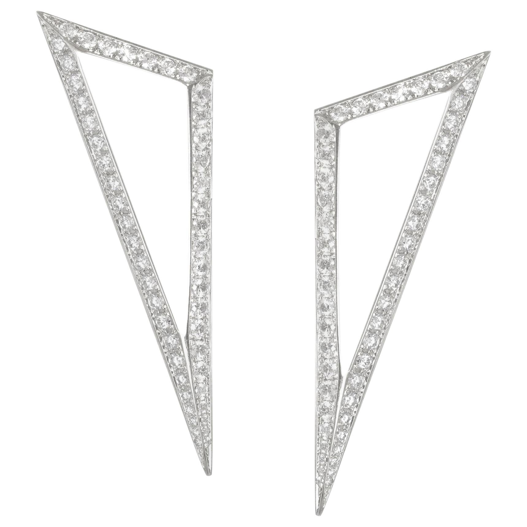 Ralph Masri Modernist Triangular Diamond Earrings