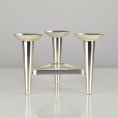 Modernist Triple Silver-Plated Candlestick by WMF, Germany, 1960s