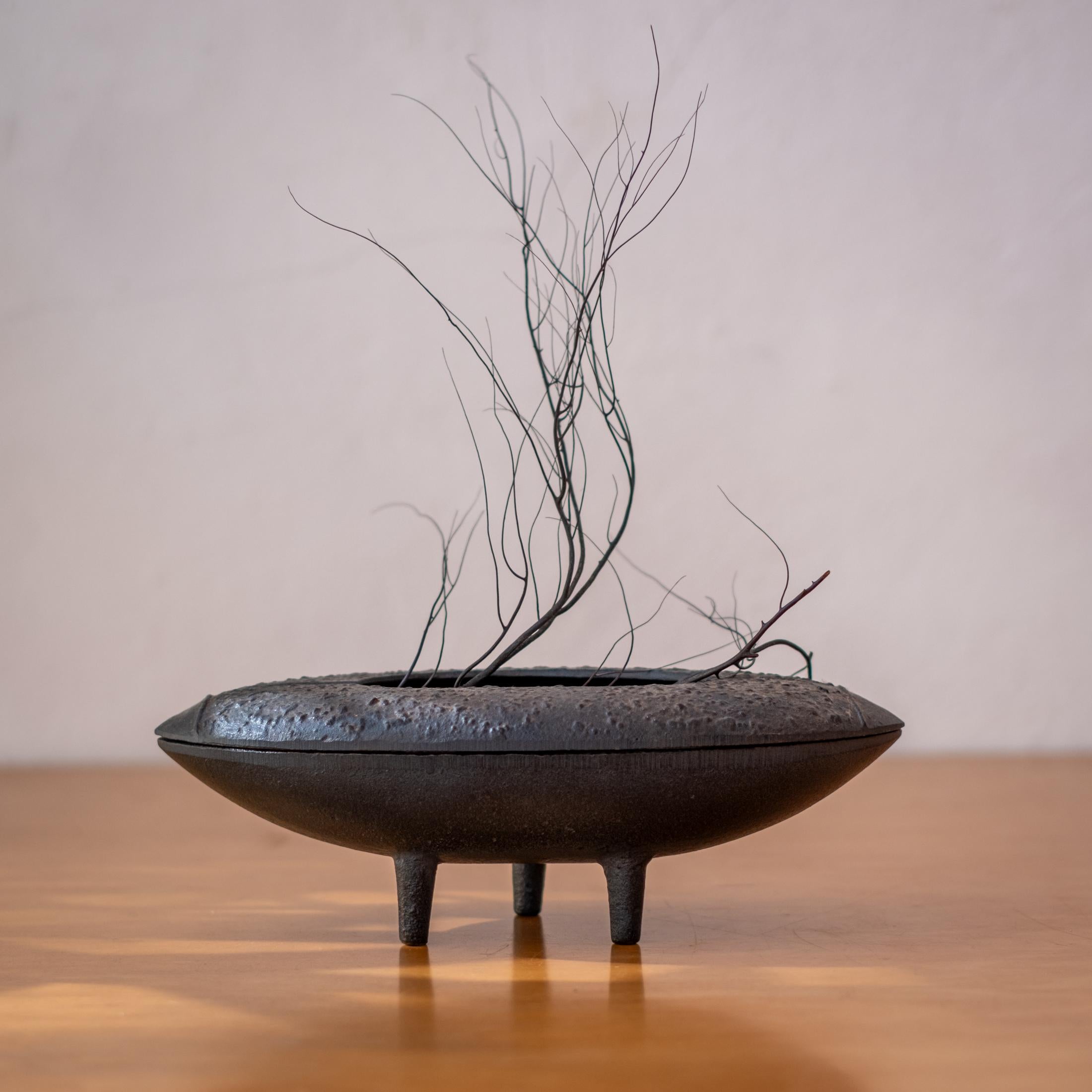 Modernist Tripod Japanese Iron Ikebana Planter For Sale 8