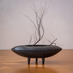 Modernist Tripod Japanese Iron Ikebana Planter