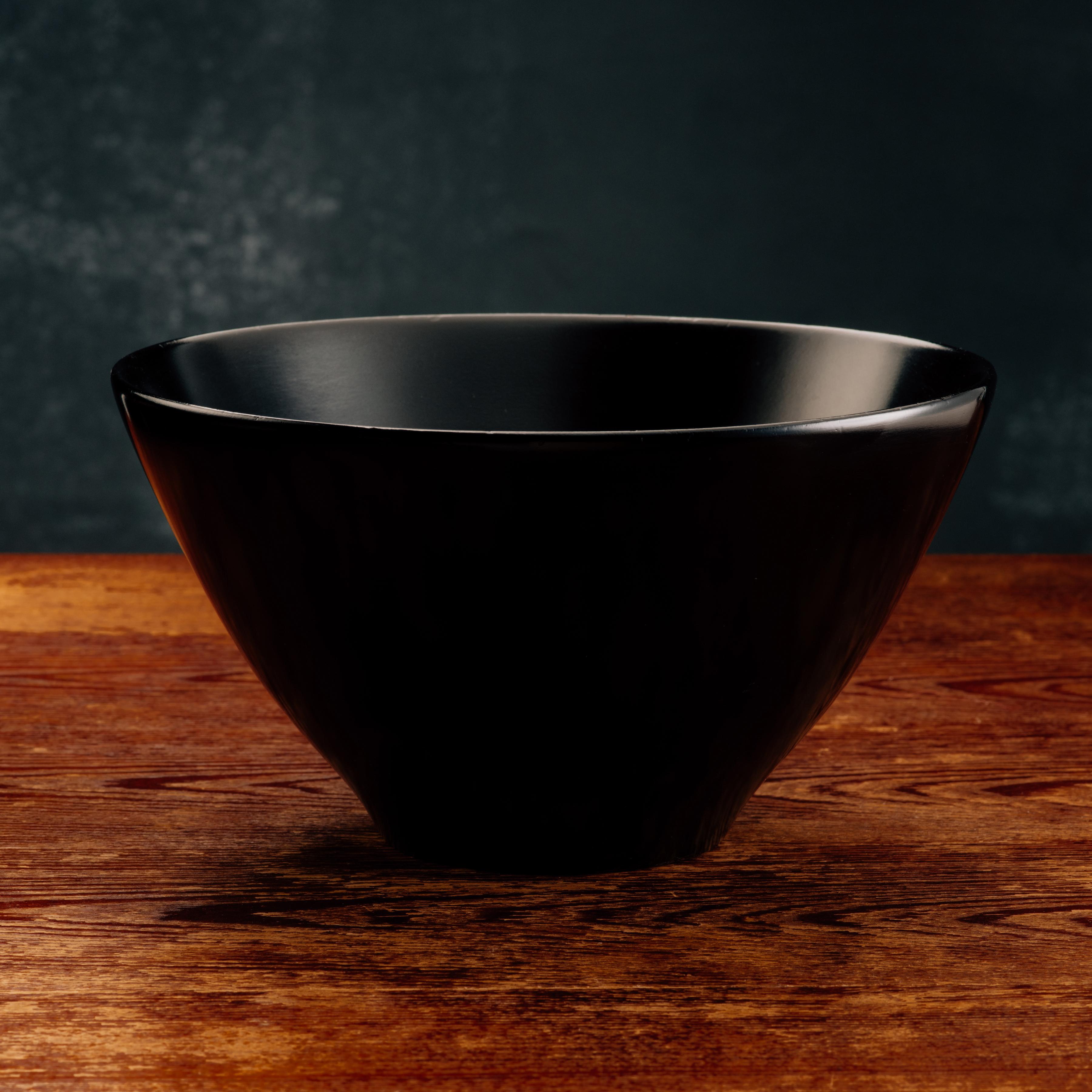 Modernist Turned Mahogany Bowl with Hand Rubbed Satin Black Finish For Sale 3