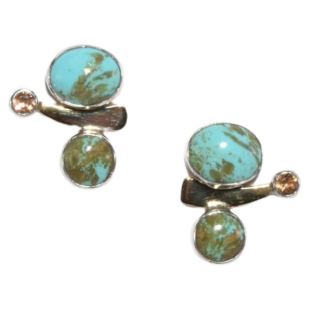 Boucles d'oreilles modernistes en turquoise en vente