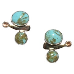 Vintage Modernist Turquoise Earrings