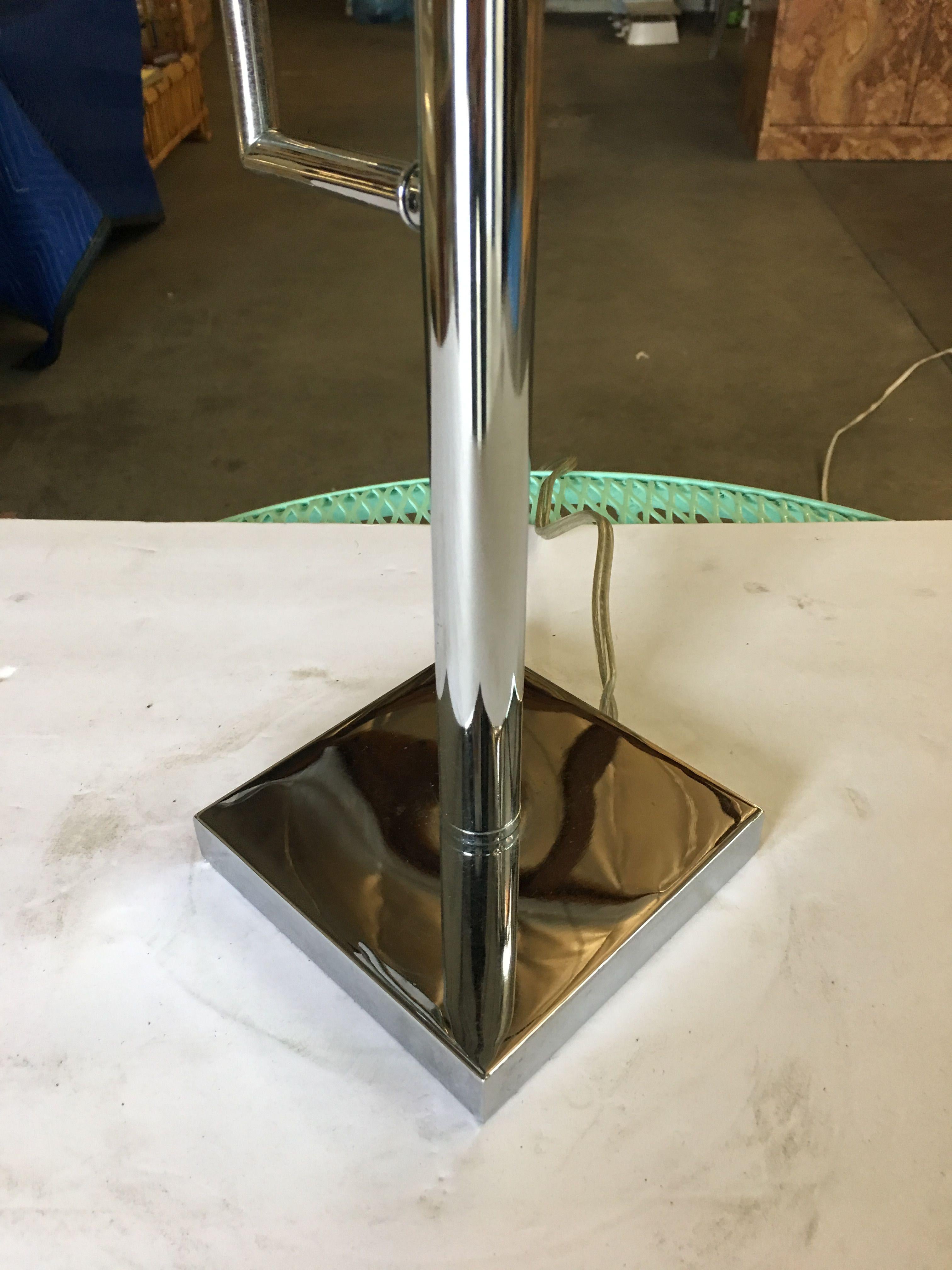 Modernist Twin Cylinder Chrome Table Lamp For Sale 3