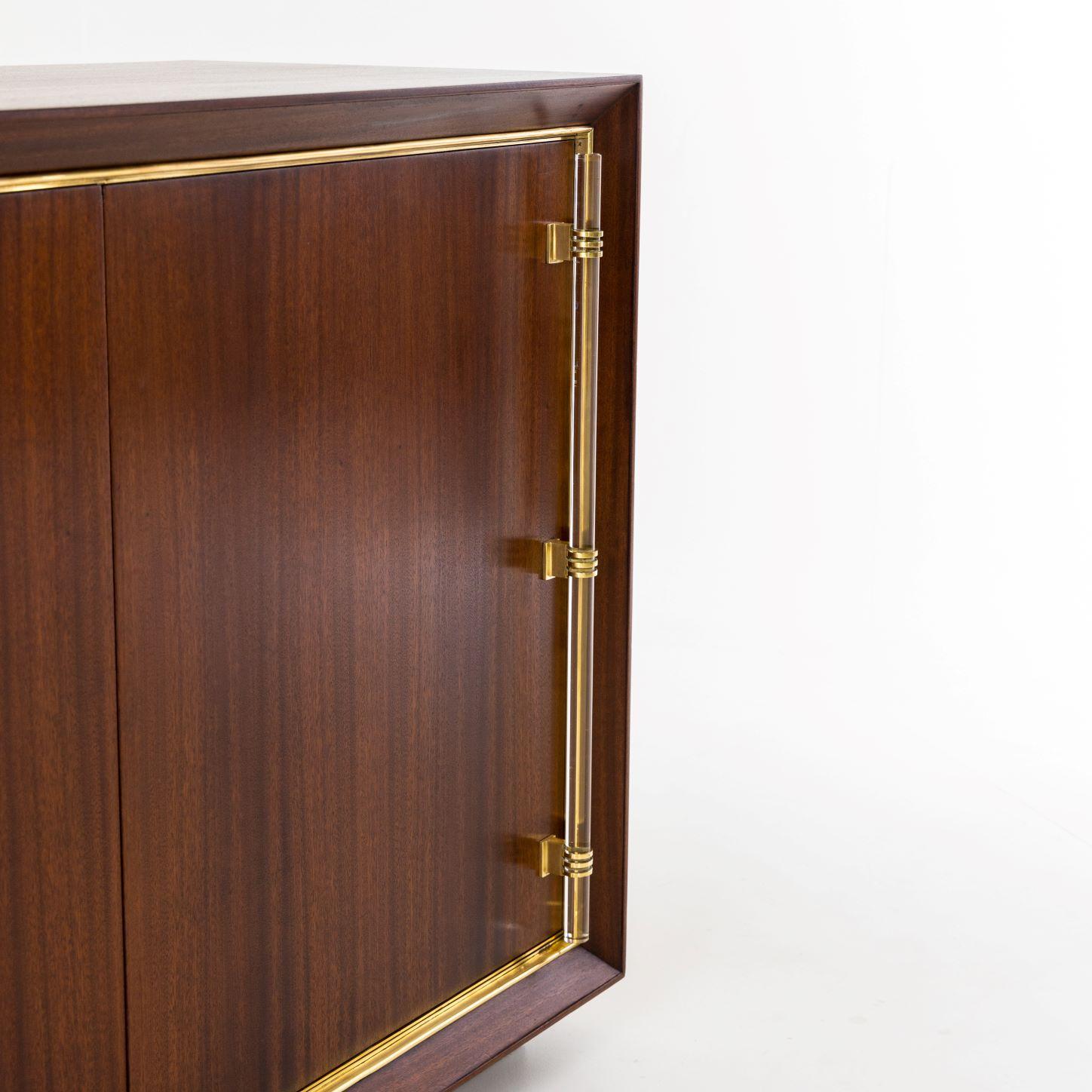 Modernist Two Door Mahogany Cabinet In Good Condition In New York, NY