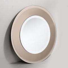 Modernist Two-Tier Beveled Smoked Bronze Border Mirror Custom by High Style Deco