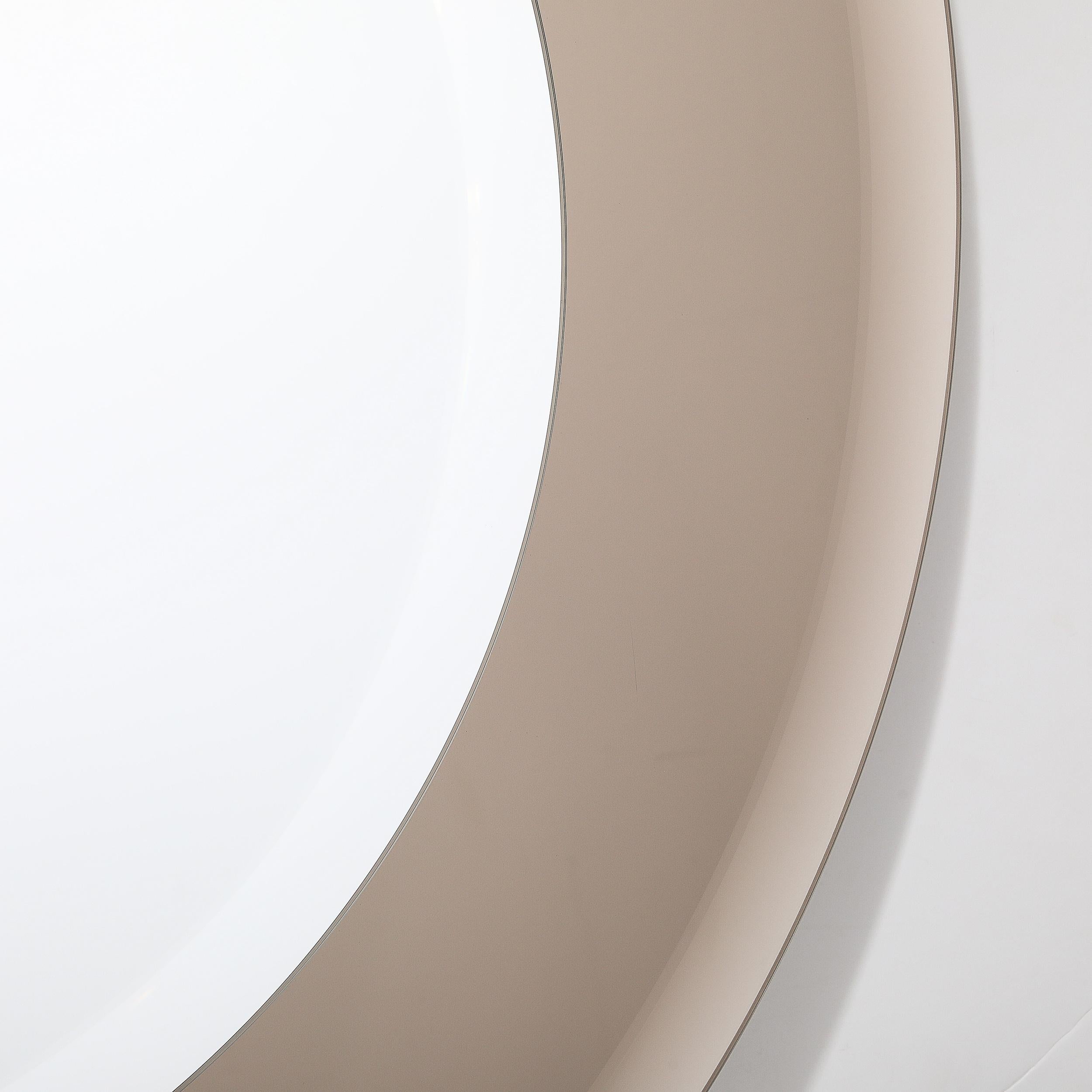 Modernist Two-Tier Beveled Smoked Bronze Border Mirror Custom by High Style Deco For Sale 2