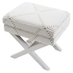 Modernist Upholstered X-Bench by Pierre Prey and Christian Astuguevieille
