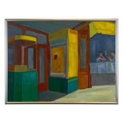 Modernist Urban Landscape of Movie Theater 
Restaurant, Circa 1960s