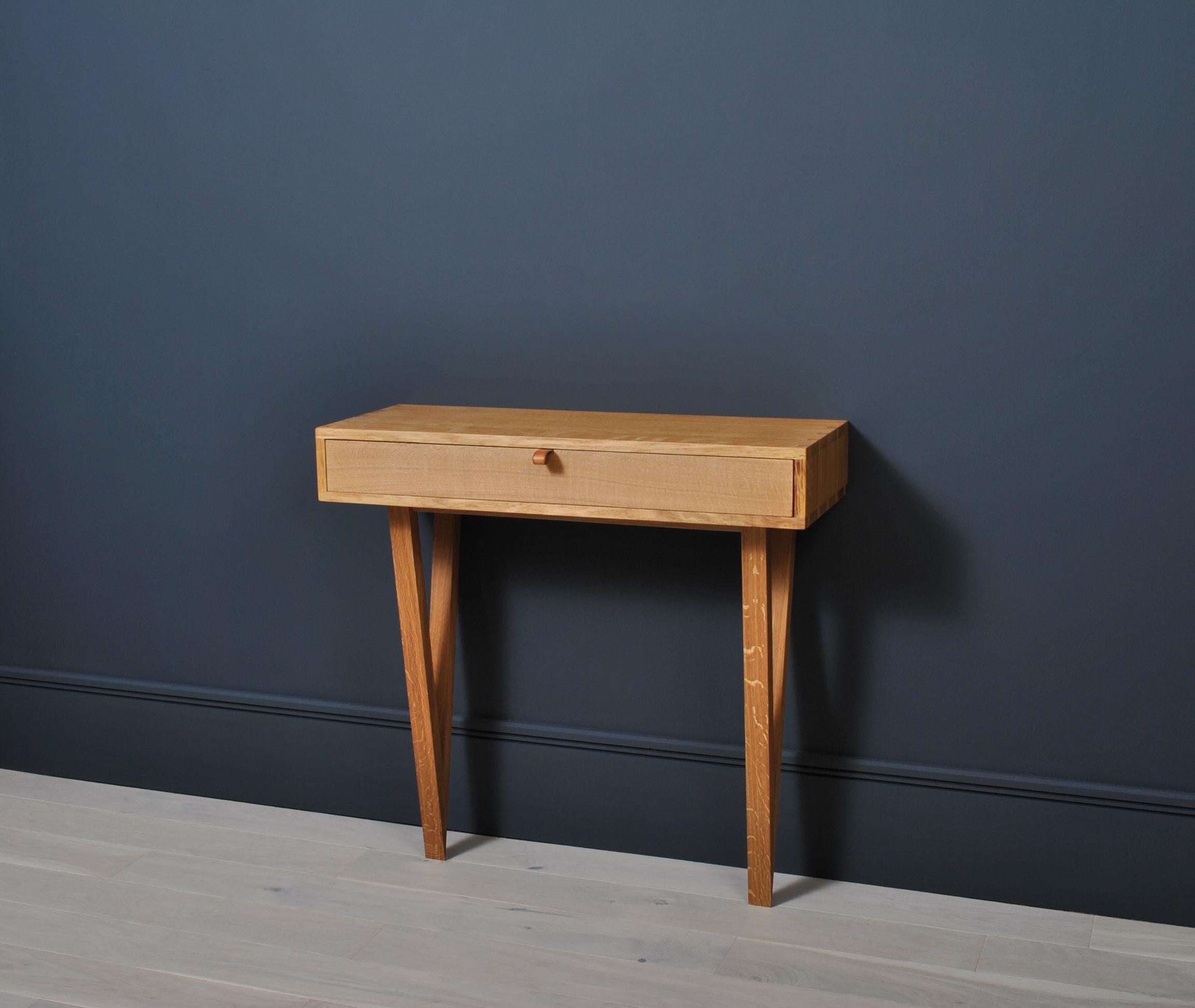 Modernist Vanity Table, Handcrafted English Oak For Sale 4