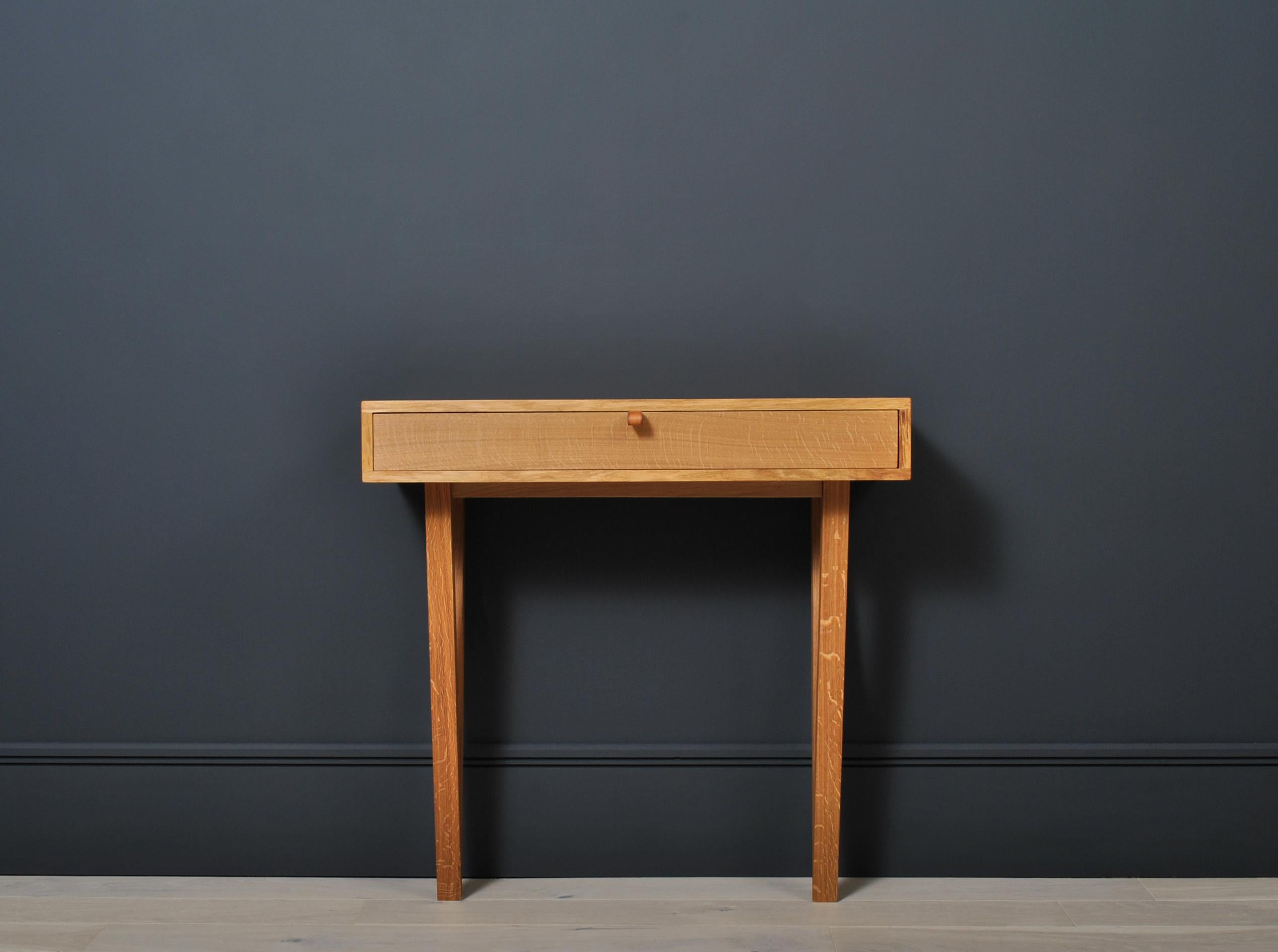 Modernist Vanity Table, Handcrafted English Oak For Sale 5