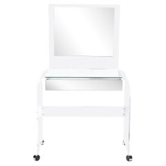 Modernist Vanity Table in Lucite & Mirrored Glass