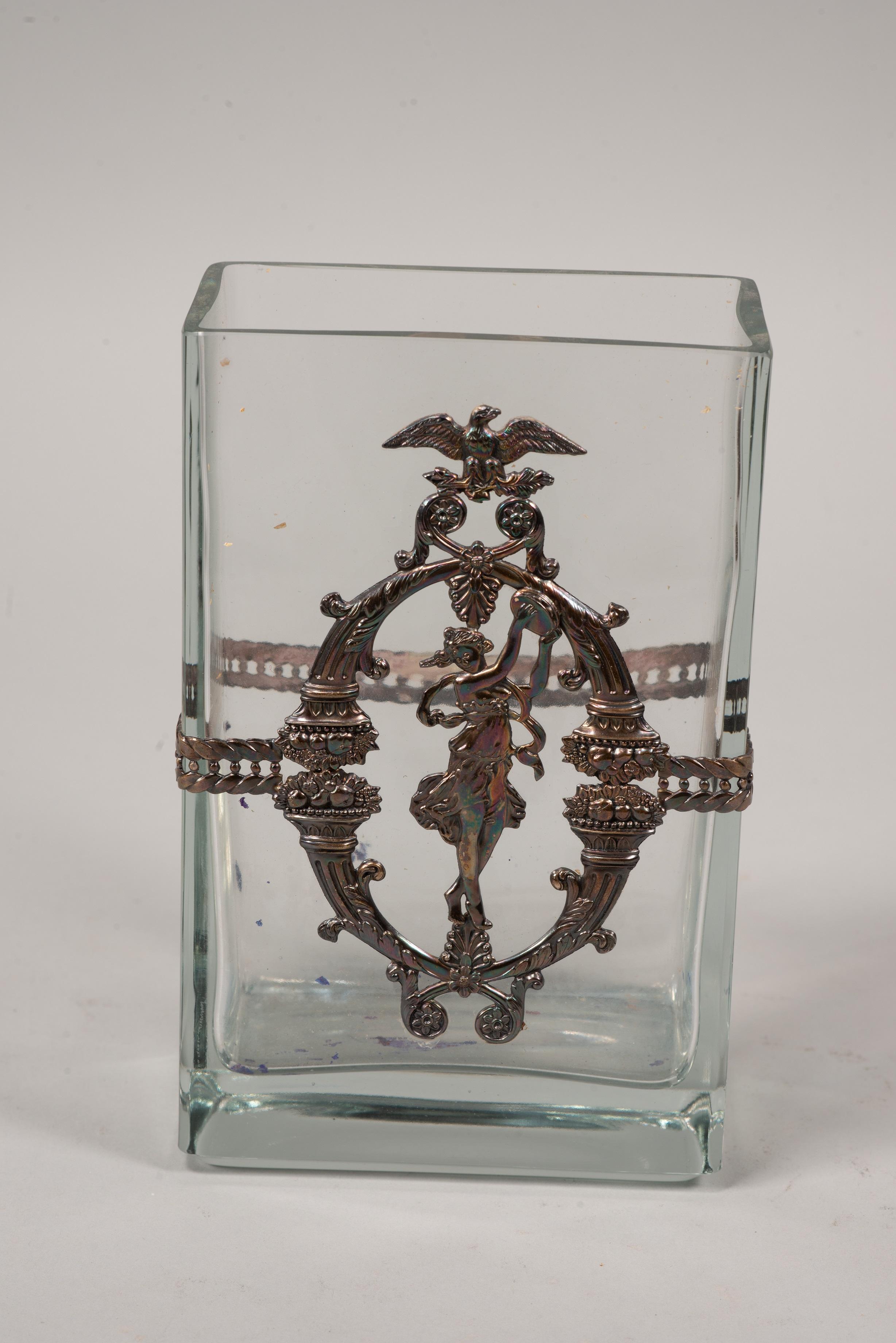 Altro Vaso modernista. Vetro, metallo. Portogallo, Topazio Casquinha, circa 1900. in vendita