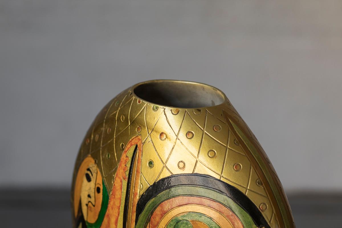 Modernist vase with Picasso inspired ornaments, rather large size, 1970’s 4