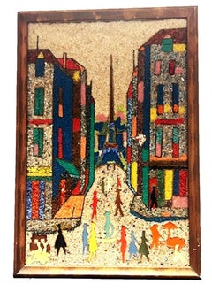 Modernist View of Rue de l’Université in Colored Gravel & Linoleum, 1950s