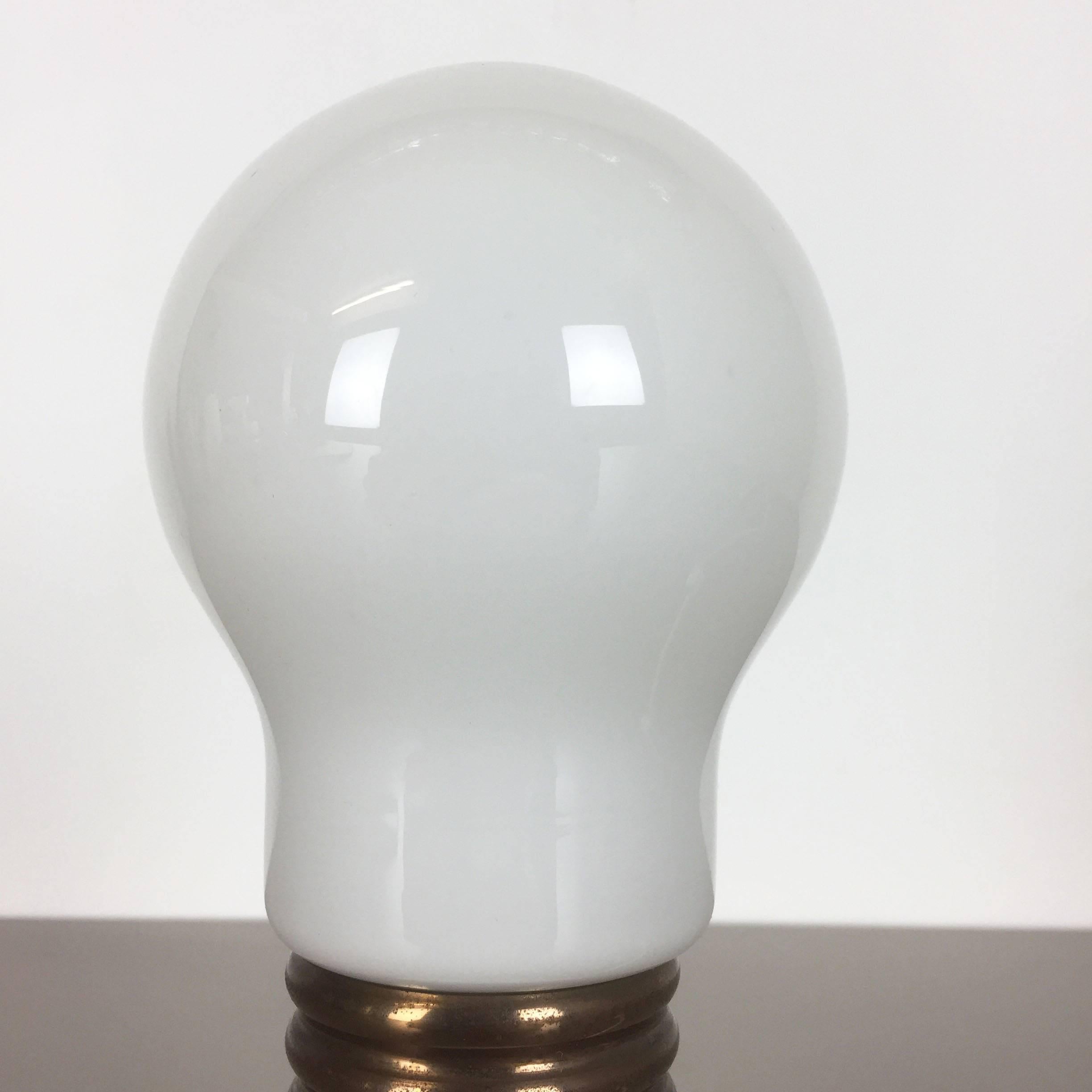 Modernist Vintage 1970s Italian Small Glass Bulb Table Light, Italy For Sale 1