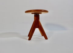 Modernist Vintage Beech Swiveling Stool 1970s Austria