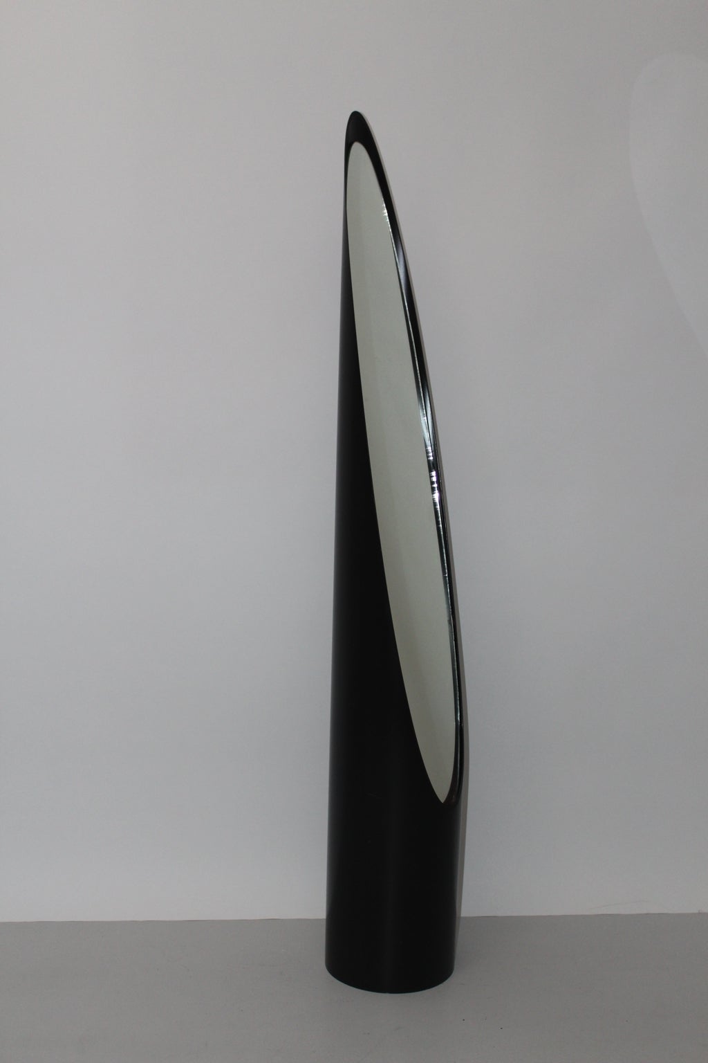 Moderne Miroir de sol noir moderniste vintage pleine longueur, années 1970, France en vente