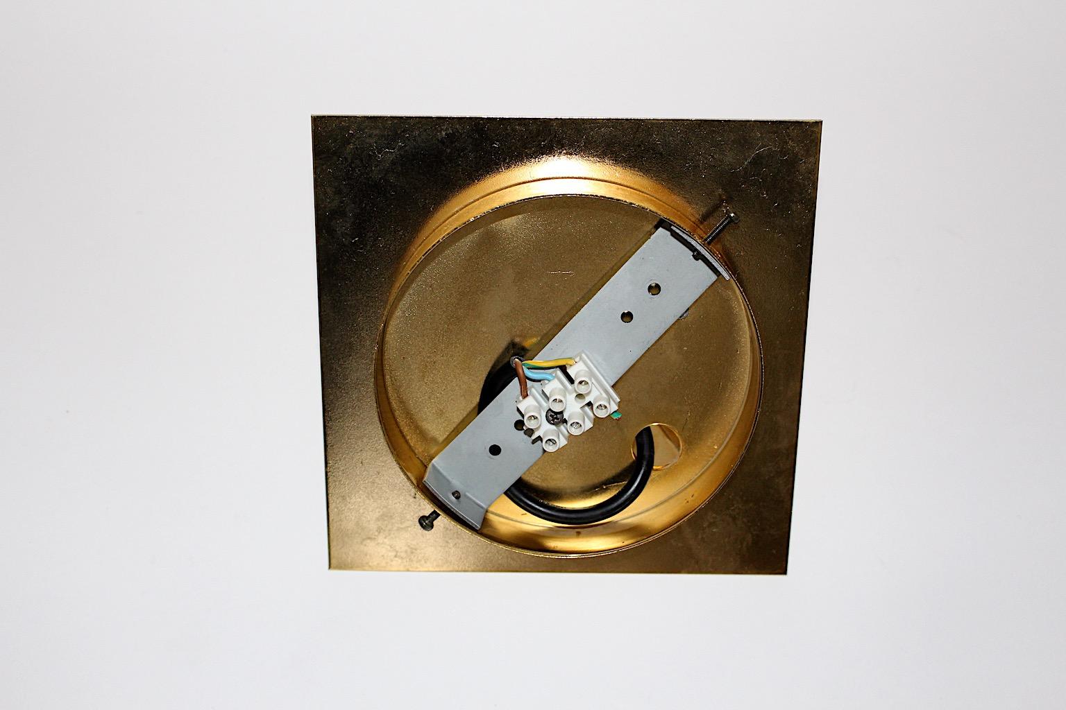 Modernist Vintage Brass Glass Sconces Wall Lights Up to Nine 1970s Italy For Sale 7