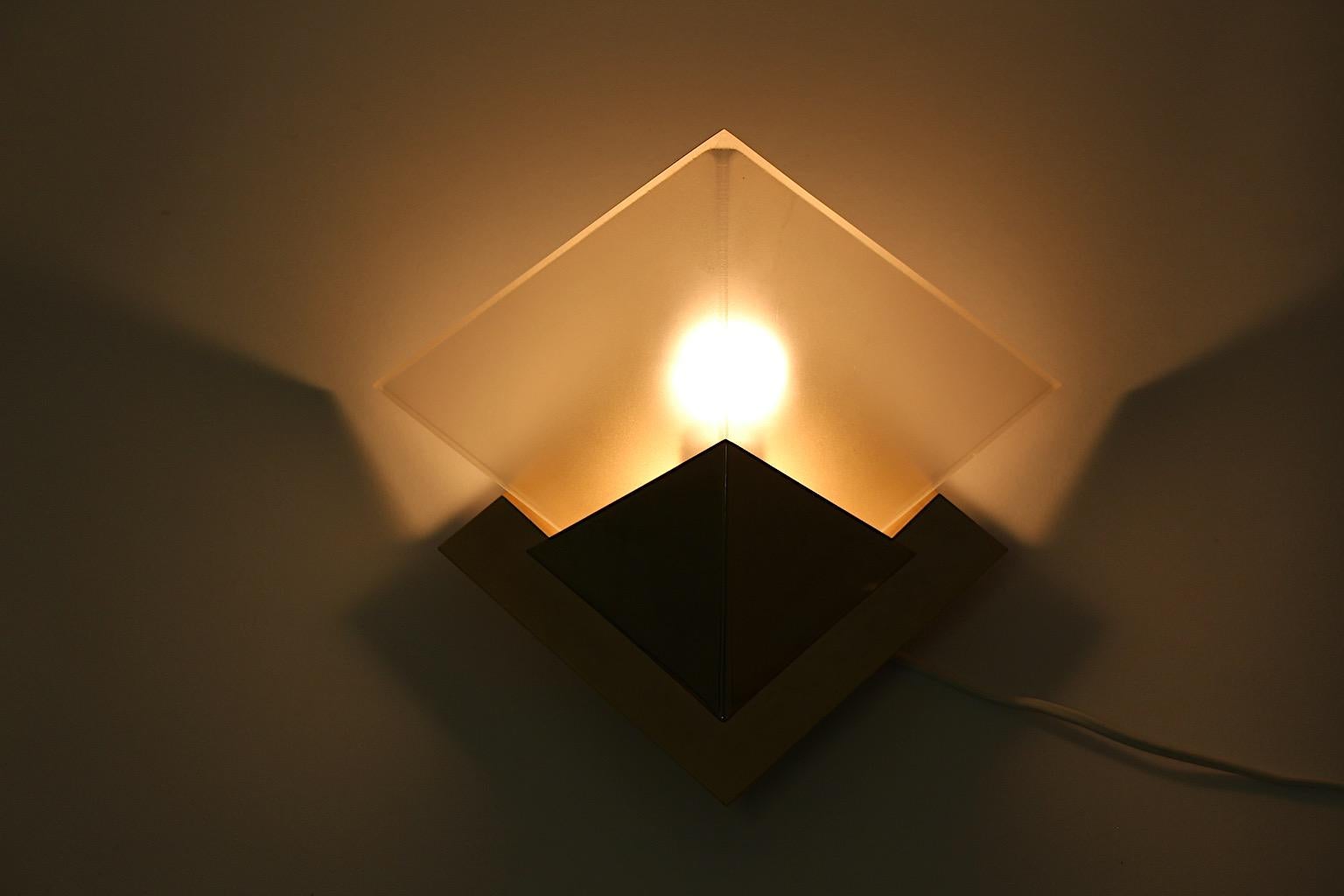 Modernist Vintage Brass Glass Sconces Wall Lights Up to Nine 1970s Italy For Sale 1