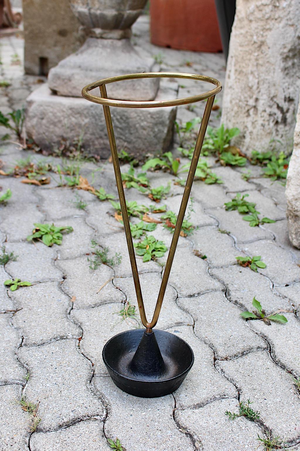 Modernist Vintage Brass Metal Umbrella Stand Cane Holder Carl Auböck 1950 Vienna For Sale 13