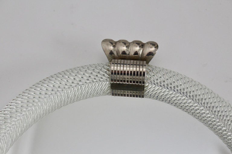 Modernist Vintage Colorless Glass Mirror Tray by Barovier and Toso