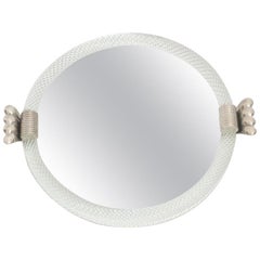 Modernist Vintage Colorless Glass Mirror Tray by Barovier & Toso Attributed