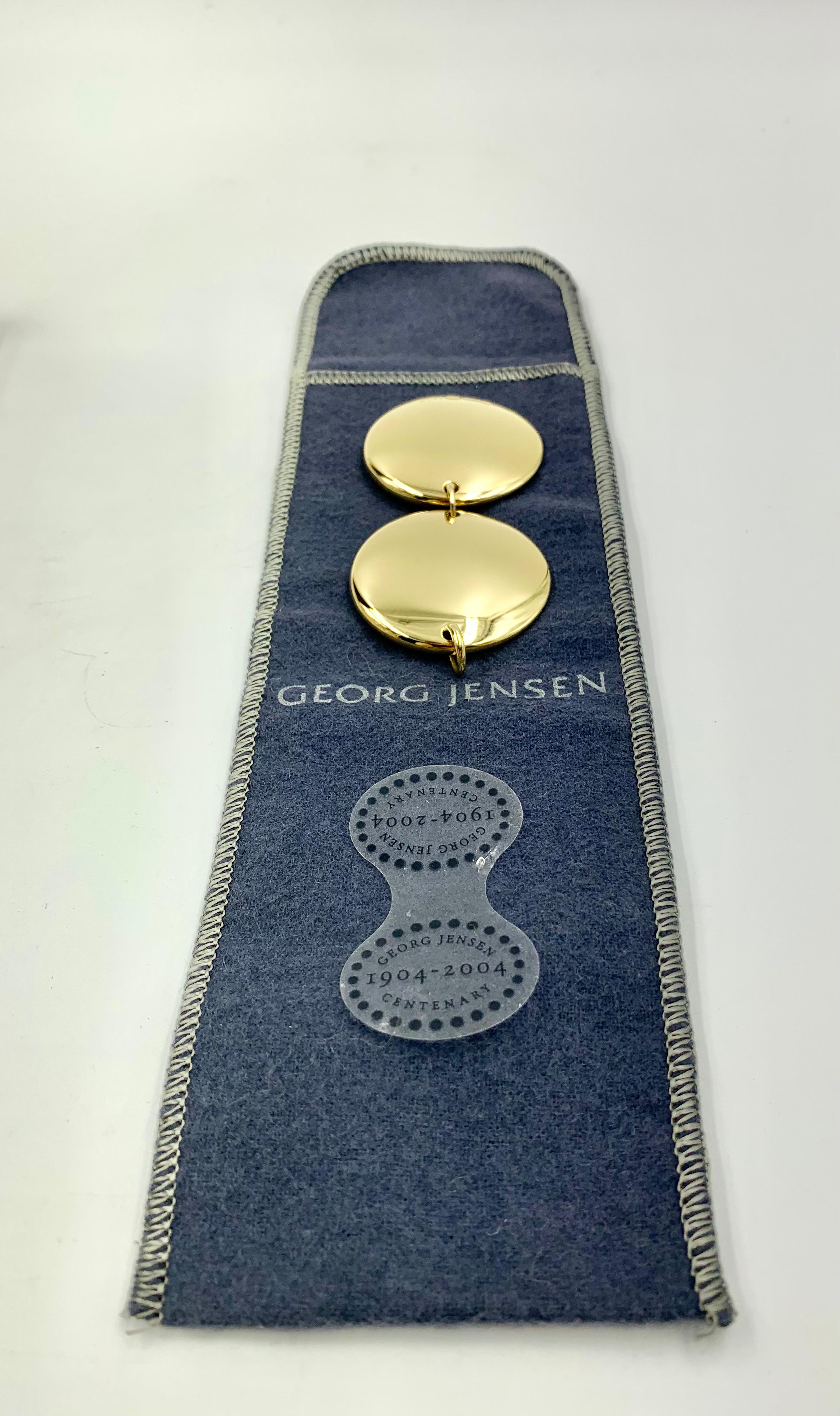 Georg Jensen 18K Yellow Gold Torque, Twin Disc Necklace, Jacqueline Rabun, 2004 In Good Condition For Sale In New York, NY