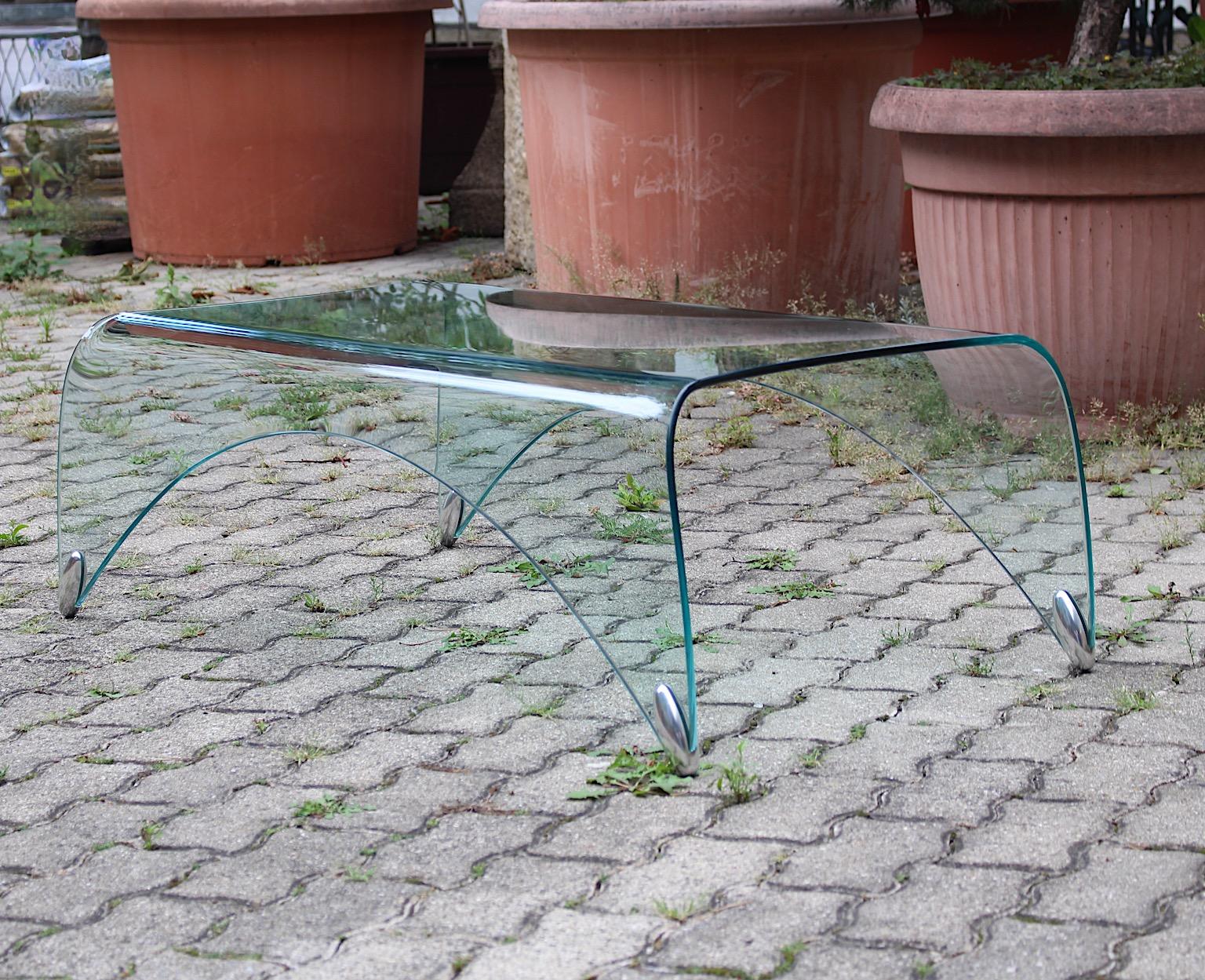 Modernist Vintage Organic Glass Sofa Table Massimo Iosa Ghini Fiam Italy 20th C For Sale 3
