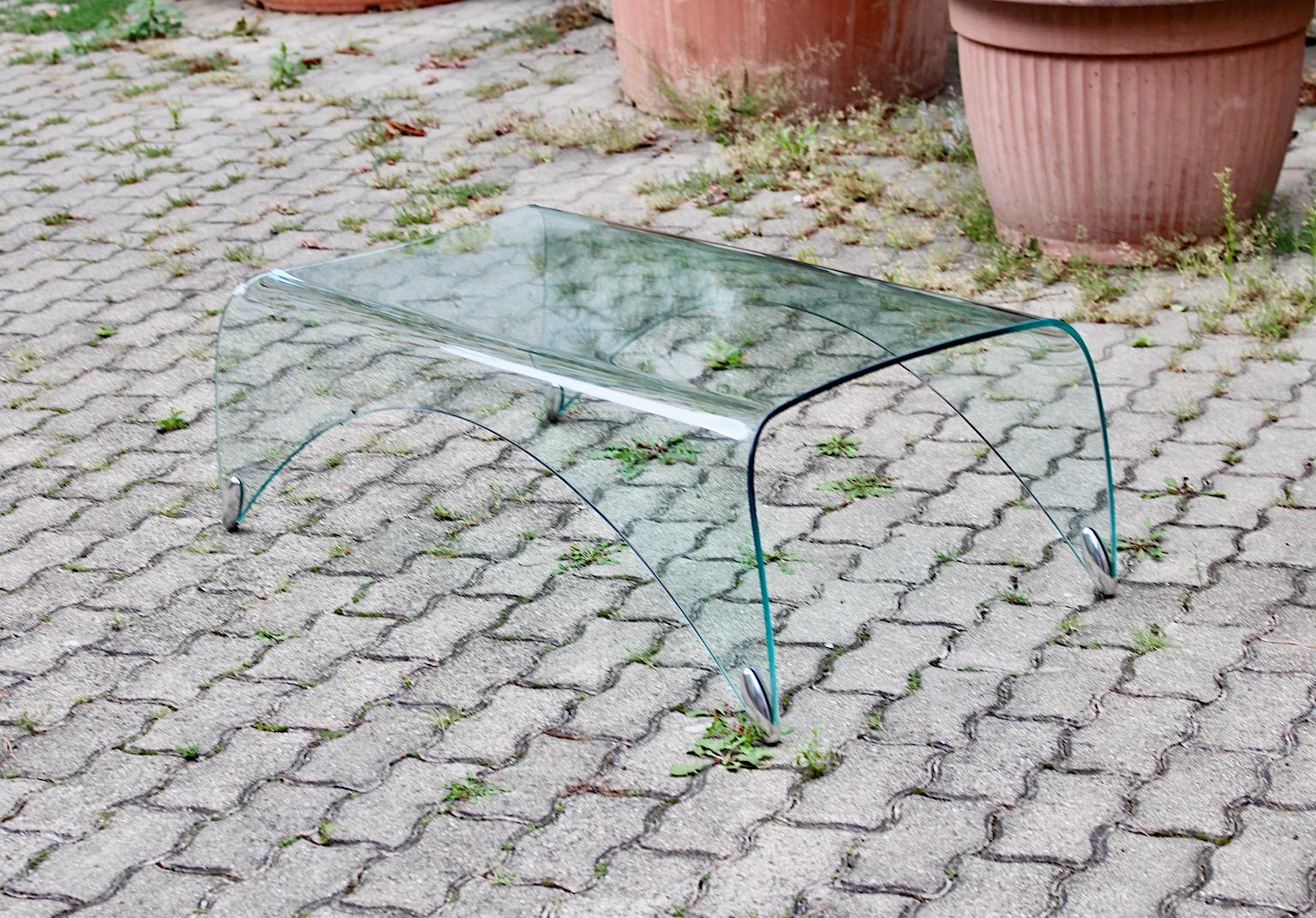 Modernist Vintage Organic Glass Sofa Table Massimo Iosa Ghini Fiam Italy 20th C For Sale 4