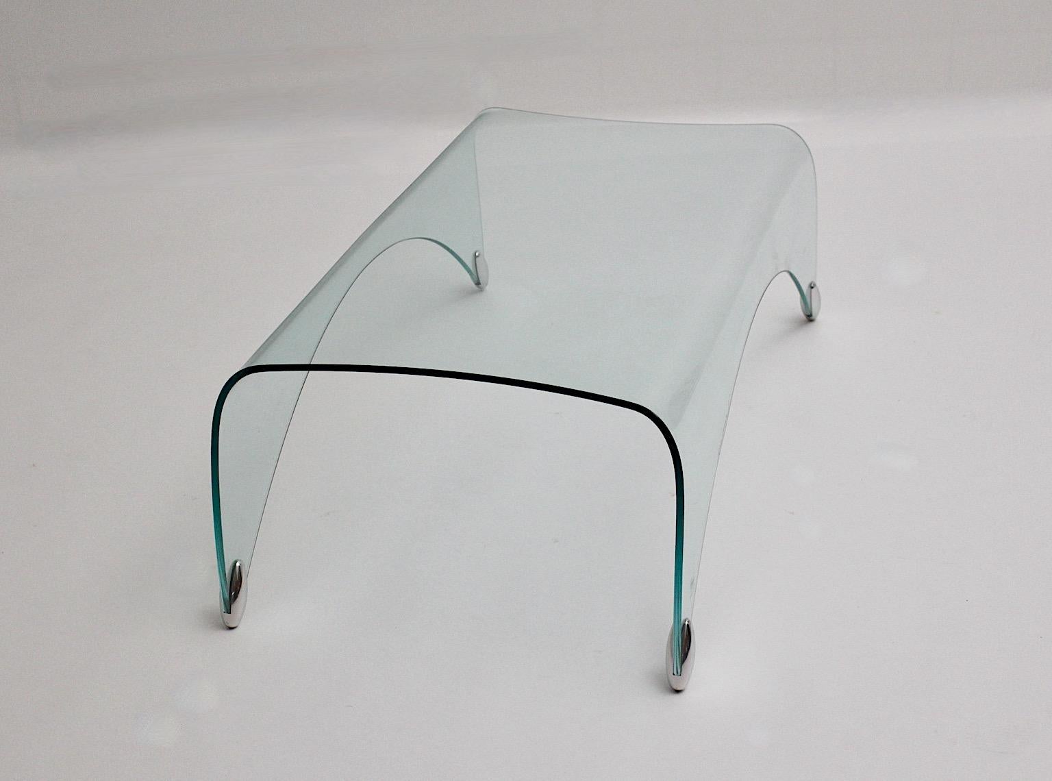 Table de canapé moderniste vintage en verre organique Massimo Iosa Ghini Fiam Italie 20ème siècle en vente 2
