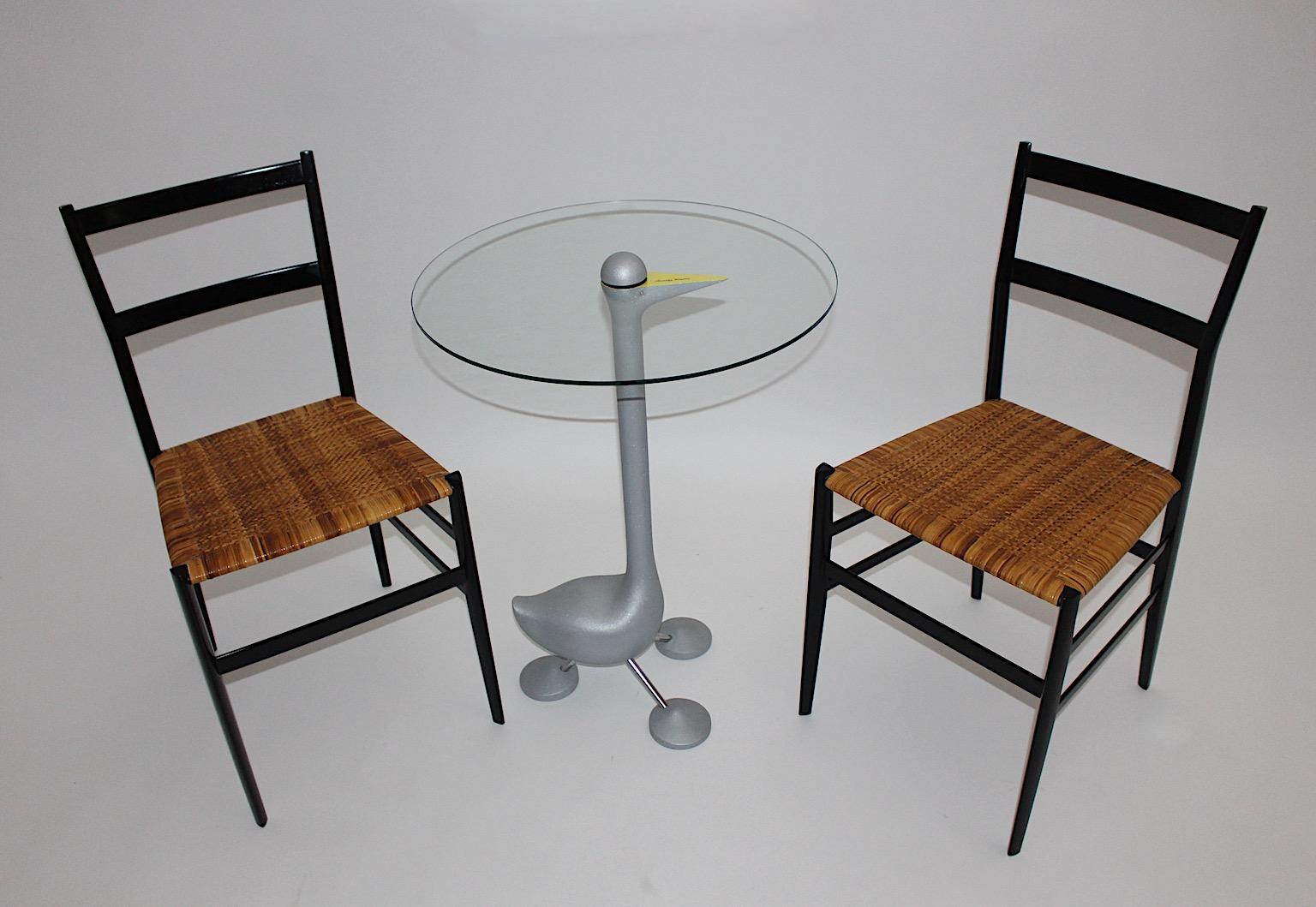 20th Century Modernist Vintage Pair Duo Superleggera Chair by Gio Ponti Cassina 1957 Italy For Sale