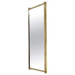 Miroir mural rectangulaire moderniste vintage en laiton, miroir de sol, années 1970, Italie