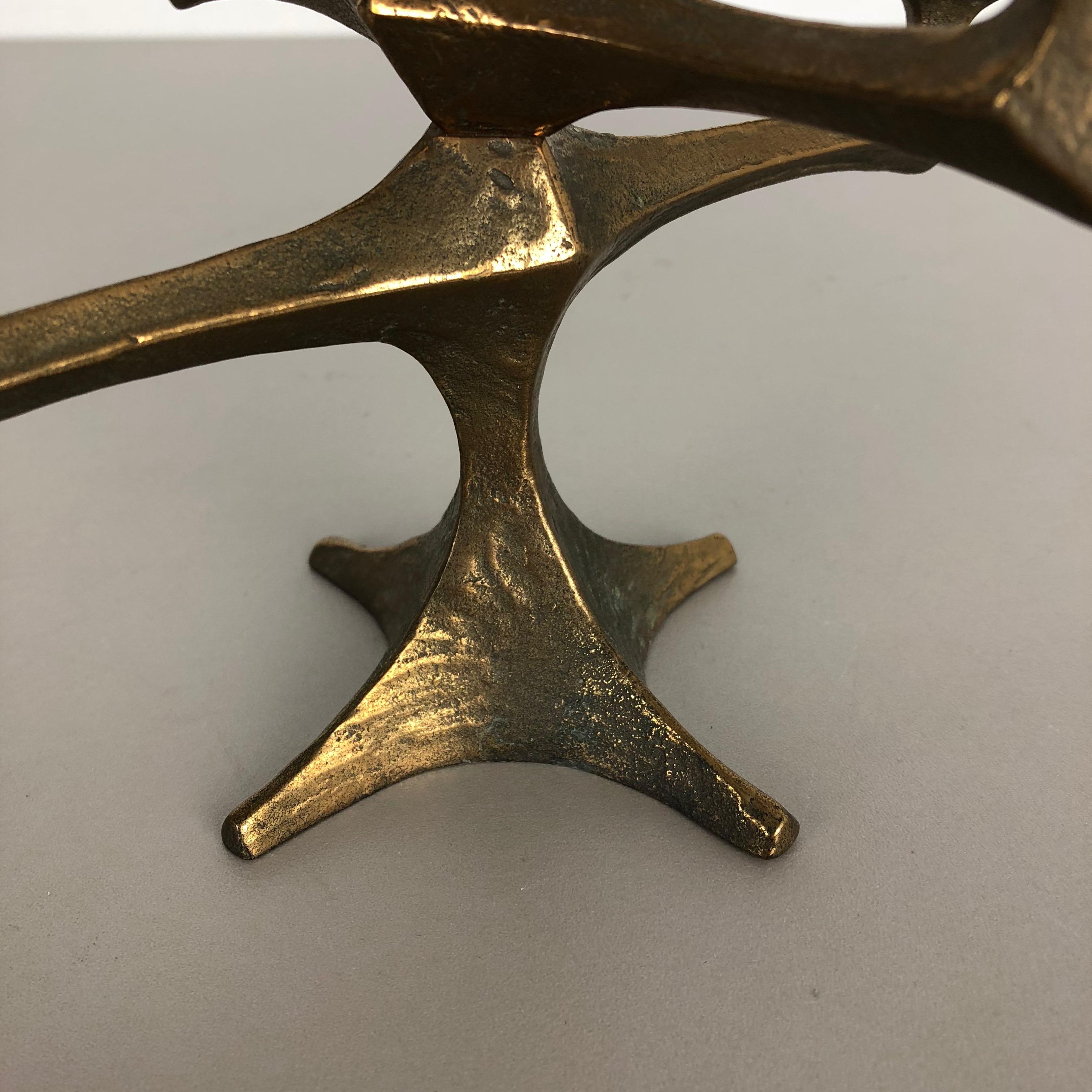 Modernist Vintage Sculptural Brutalist Bronze Metal Candleholder, France, 1970s 6