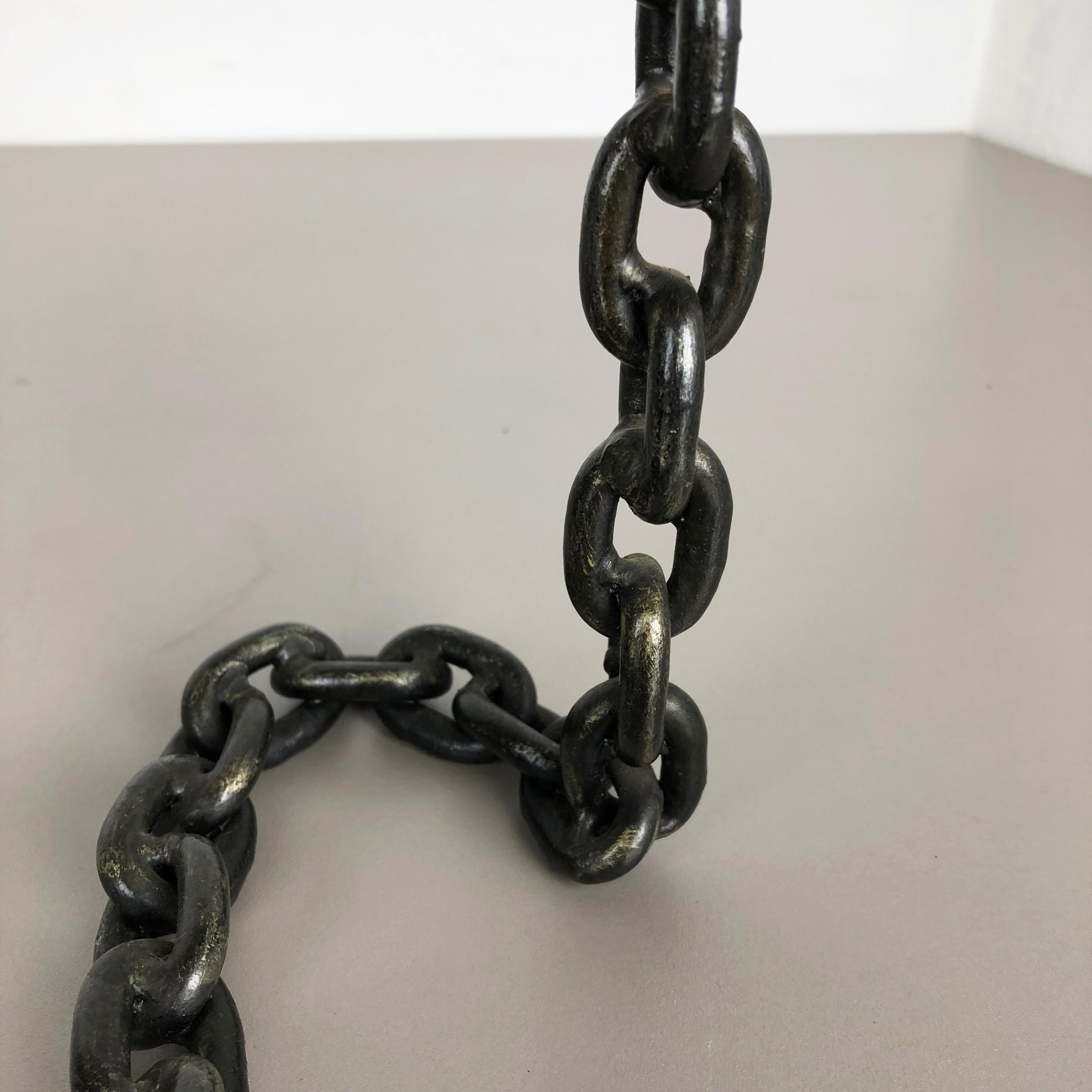 20th Century Modernist Vintage Sculptural Brutalist Chain Metal Candleholder, France, 1970s
