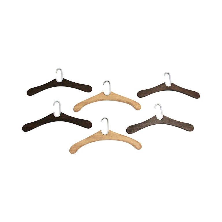 Set of 5 Space Age Cloth Hangers, Vintage 1970s Plastic Design 