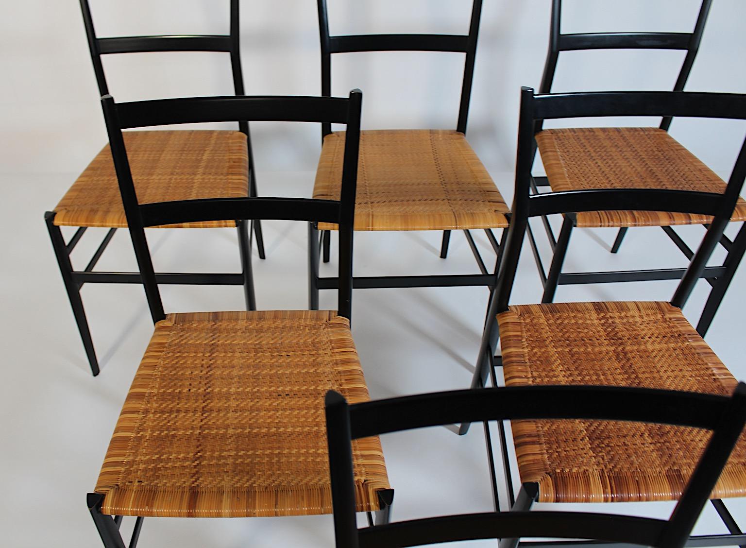 Modernista Vintage Seis sillas Superleggera de Gio Ponti para Cassina 1957 Italia en venta 8