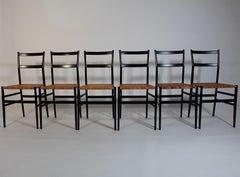 Modernista Vintage Seis sillas Superleggera de Gio Ponti para Cassina 1957 Italia