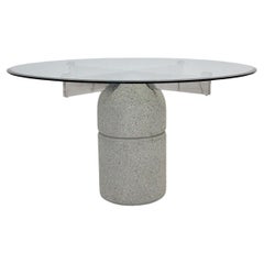 Modernist Vintage Stone Dining Table Giovanni Offredi for Saporiti 1973 Italy