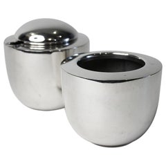 Vintage Modernist Vivianna Torun for Dansk Silver Plate Tea Sugar Creamer Set