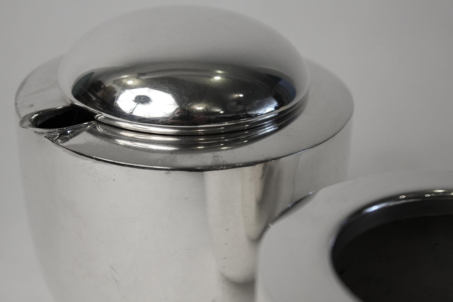 XX secolo Set di lattiere da tè e zucchero in argento Modernista Vivianna Torun per Dansk in vendita