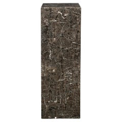 Modernist Volumetric Rectangular Tessellated Marble Pedestal