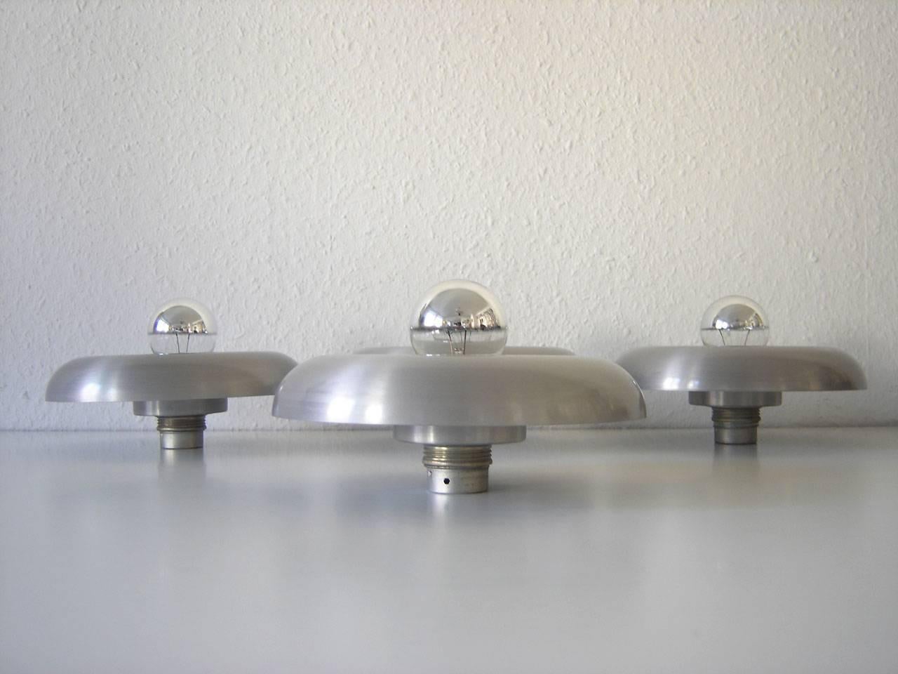 Spun Modernist Wall Lamps, Ceiling Fixtures in the Style of Ingo Maurer, Set of Four