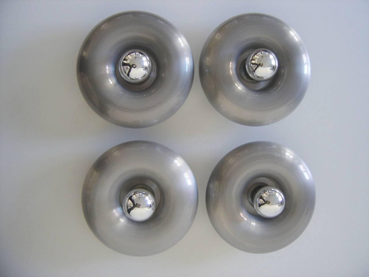 Late 20th Century Modernist Wall Lamps, Ceiling Fixtures in the Style of Ingo Maurer, Set of Four