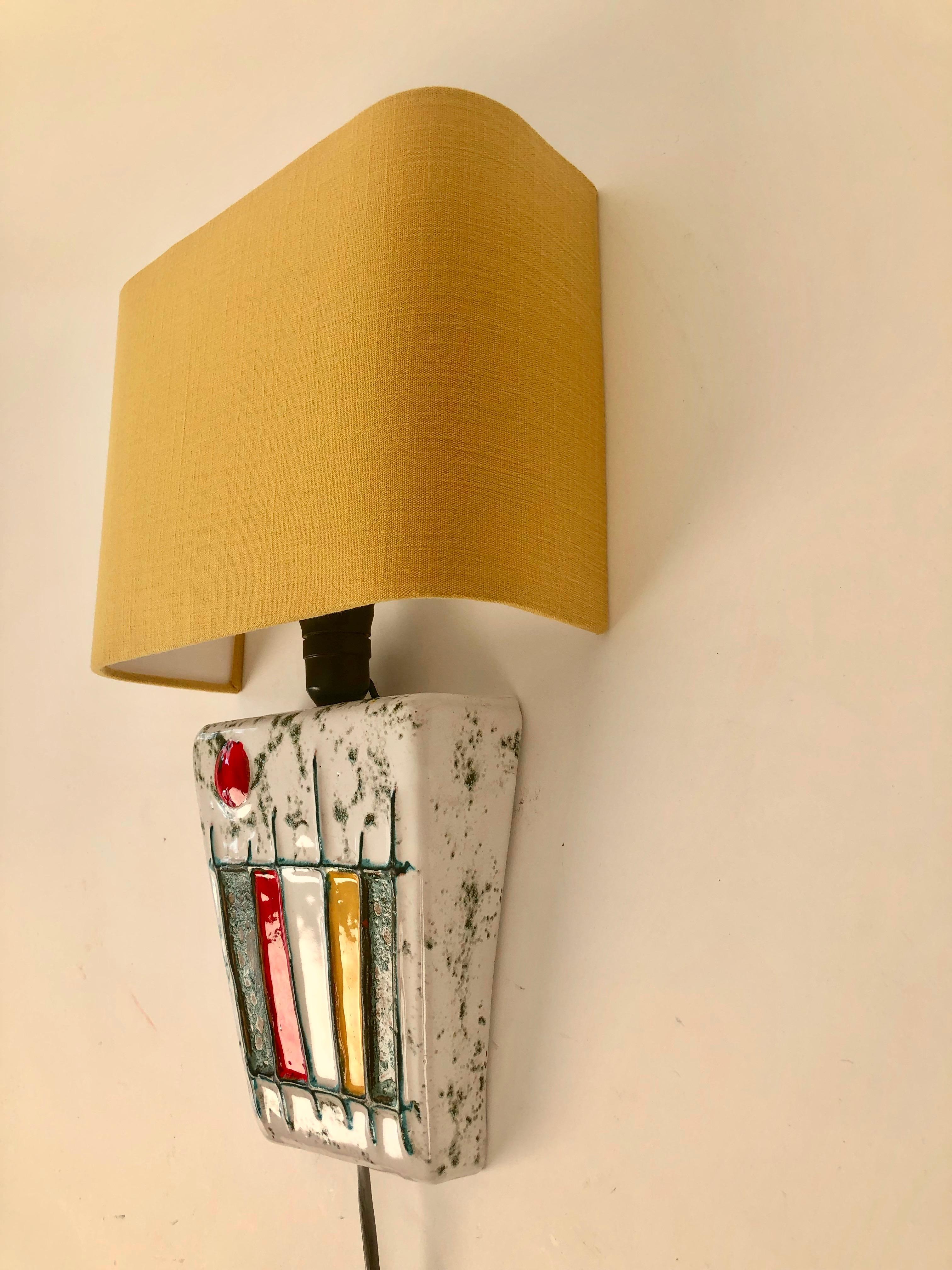 Mid-Century Modern Modernist Wall Light from The Studio Ceramics Movement, 1950's, Hungary For Sale